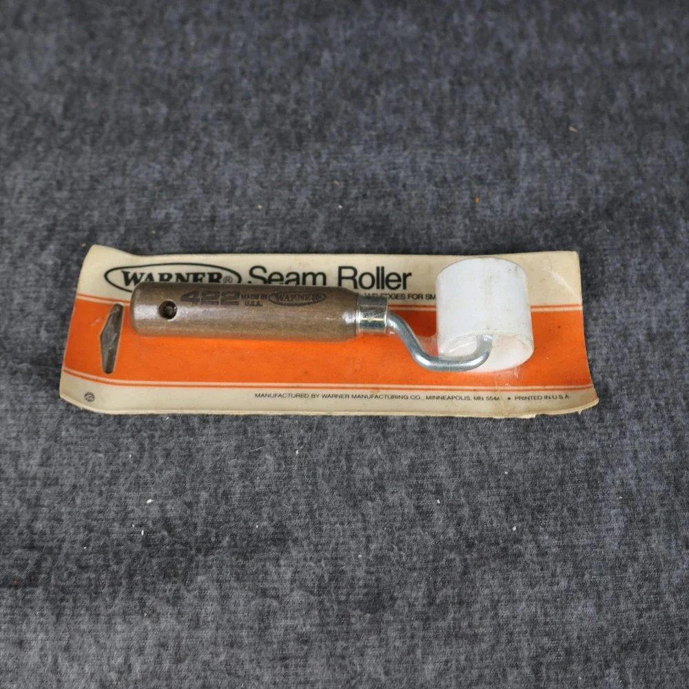 Vintage Warner Seam Roller 422 Wallpaper Tool White Nylon Wood Handle USA